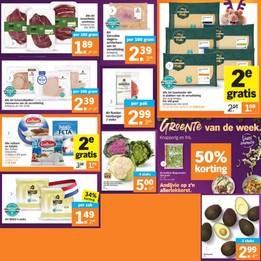 Alle koolhydraatarme producten in de aanbieding bij Albert Heijn.