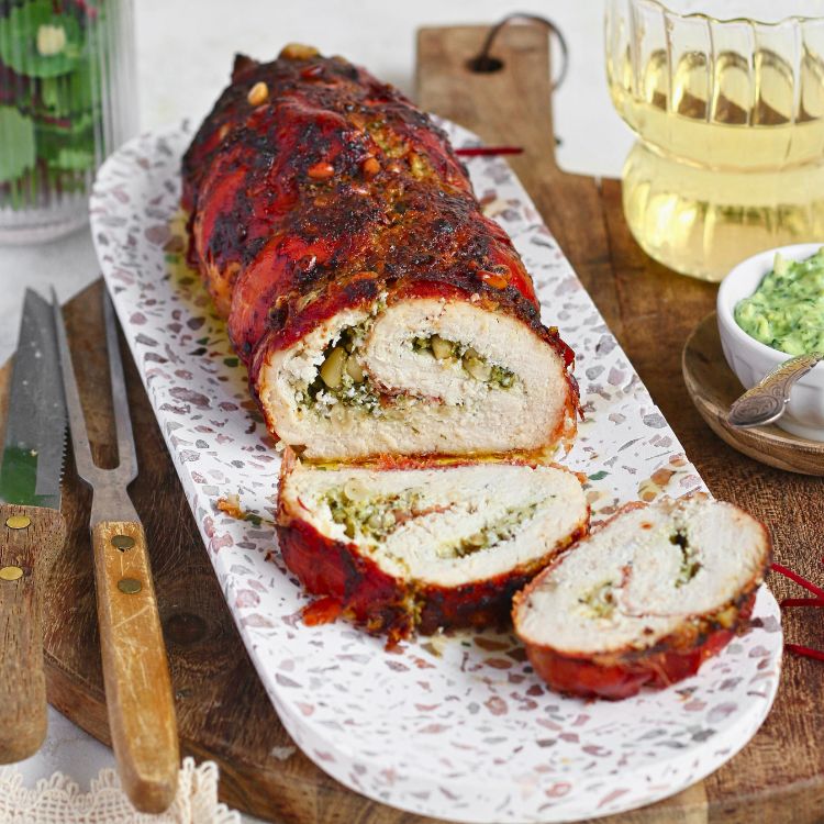 Gevulde kiprollade met pesto