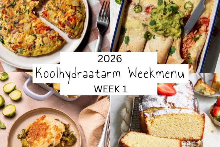Koolhydraatarm weekmenu week 1 – 2026