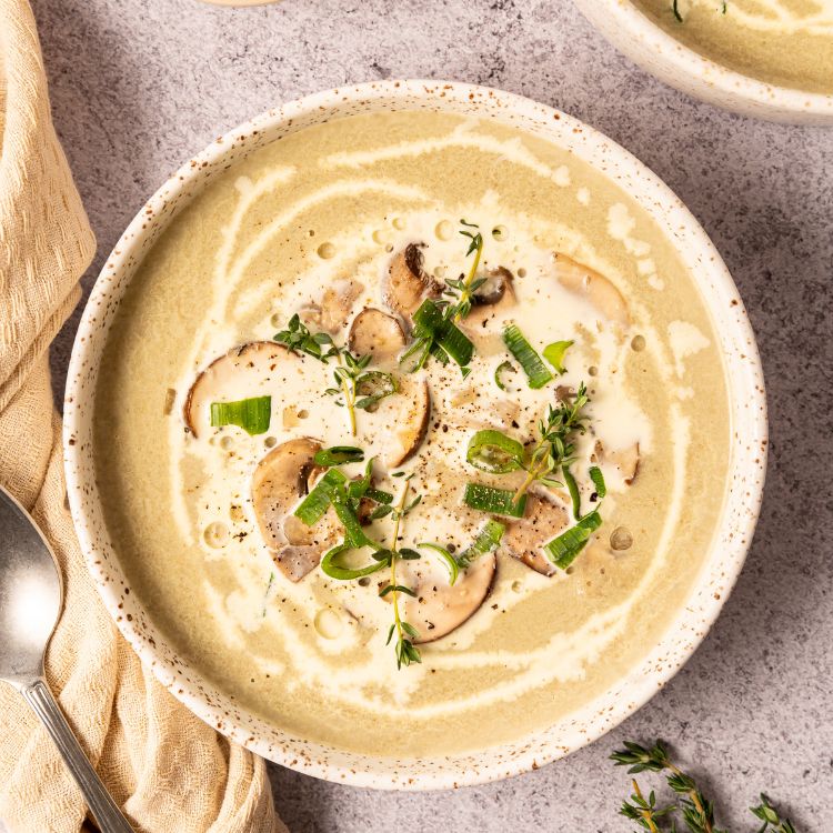 Romige champignonsoep