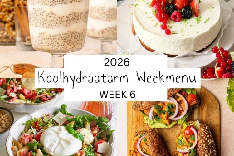 Koolhydraatarm weekmenu week 6 – 2026