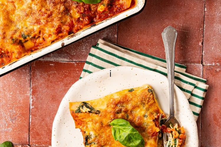 Koolhydraatarme lasagne met spinazie en ricotta
