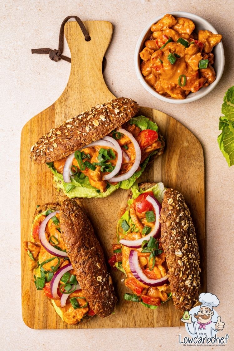 Koolhydraatarm broodje hete kip