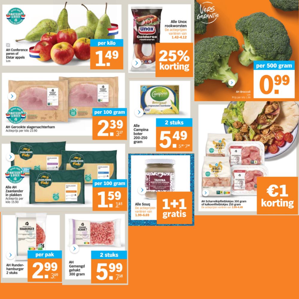 Koolhydraatarme producten in de aanbieding bij AH.