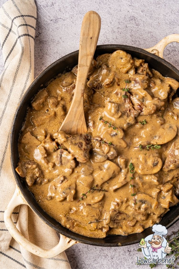 Beef stroganoff stoofvlees.