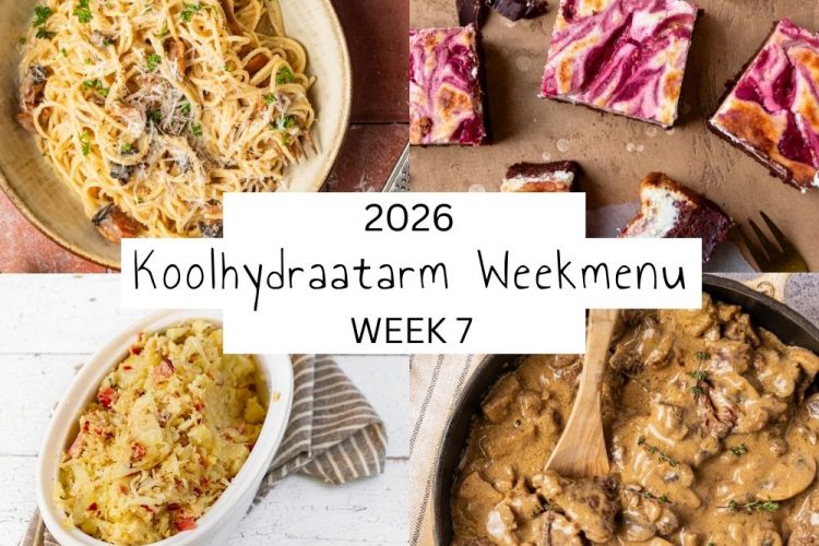 Koolhydraatarm weekmenu week 7 – 2026