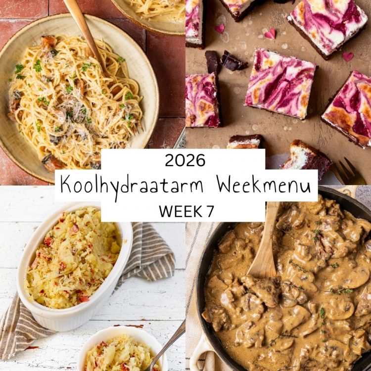 4 voorbeeldmaaltijden uit weekmenu 7 van Lowcarbchef