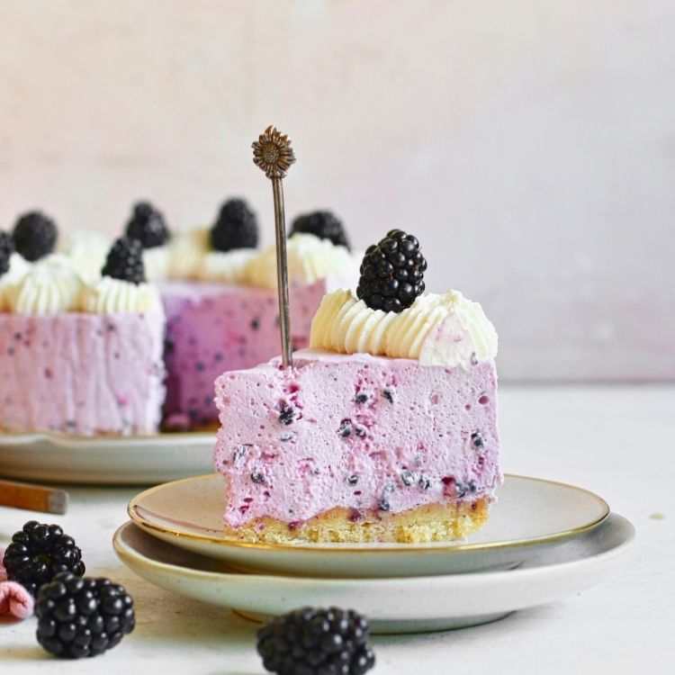 Puntje koolhydraatarme bramen cheesecake 