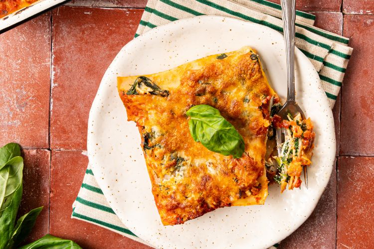 Lasagne met spinazie en ricotta