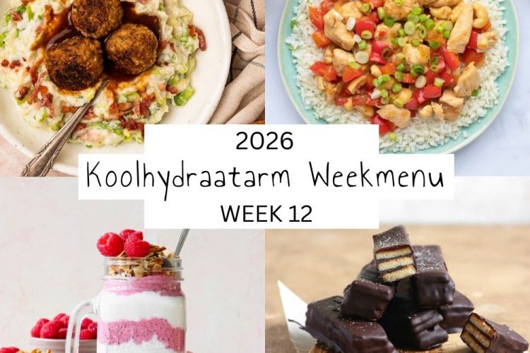 Koolhydraatarm weekmenu week 12 – 2026