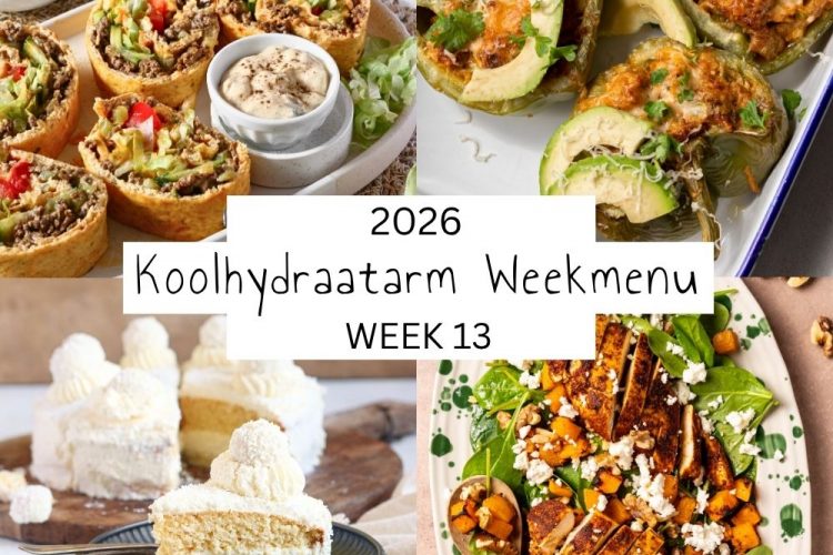 Koolhydraatarm weekmenu week 13 – 2026