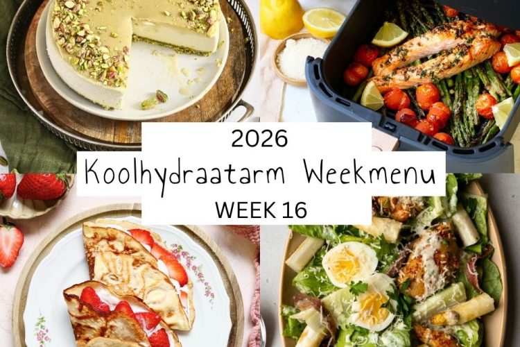 Koolhydraatarm weekmenu week 16 – 2026