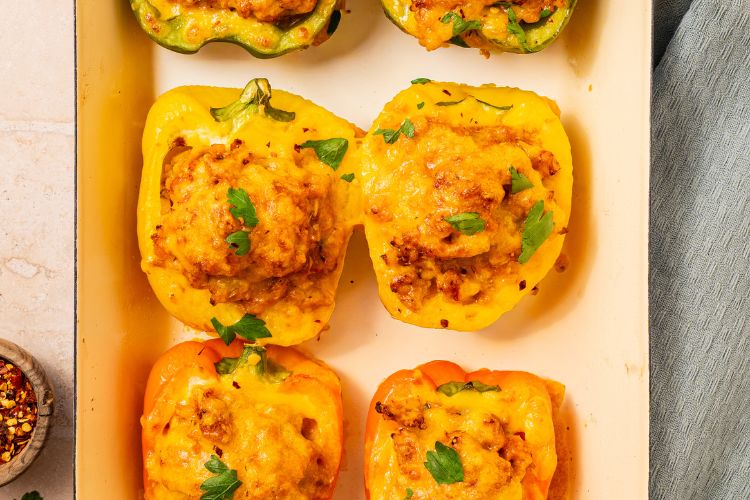 Gevulde paprika met kipgehakt