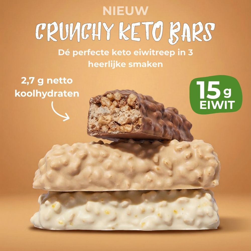 Nu verkrijgbaar: Crunchy Keto Bars van Lowcarbchef