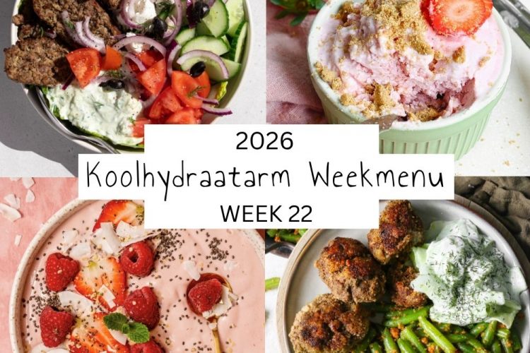 Koolhydraatarm weekmenu week 22 – 2026