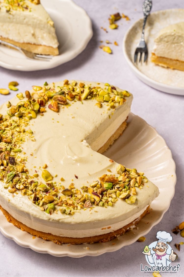 Koolhydraatarme cheesecake met pistachemousse