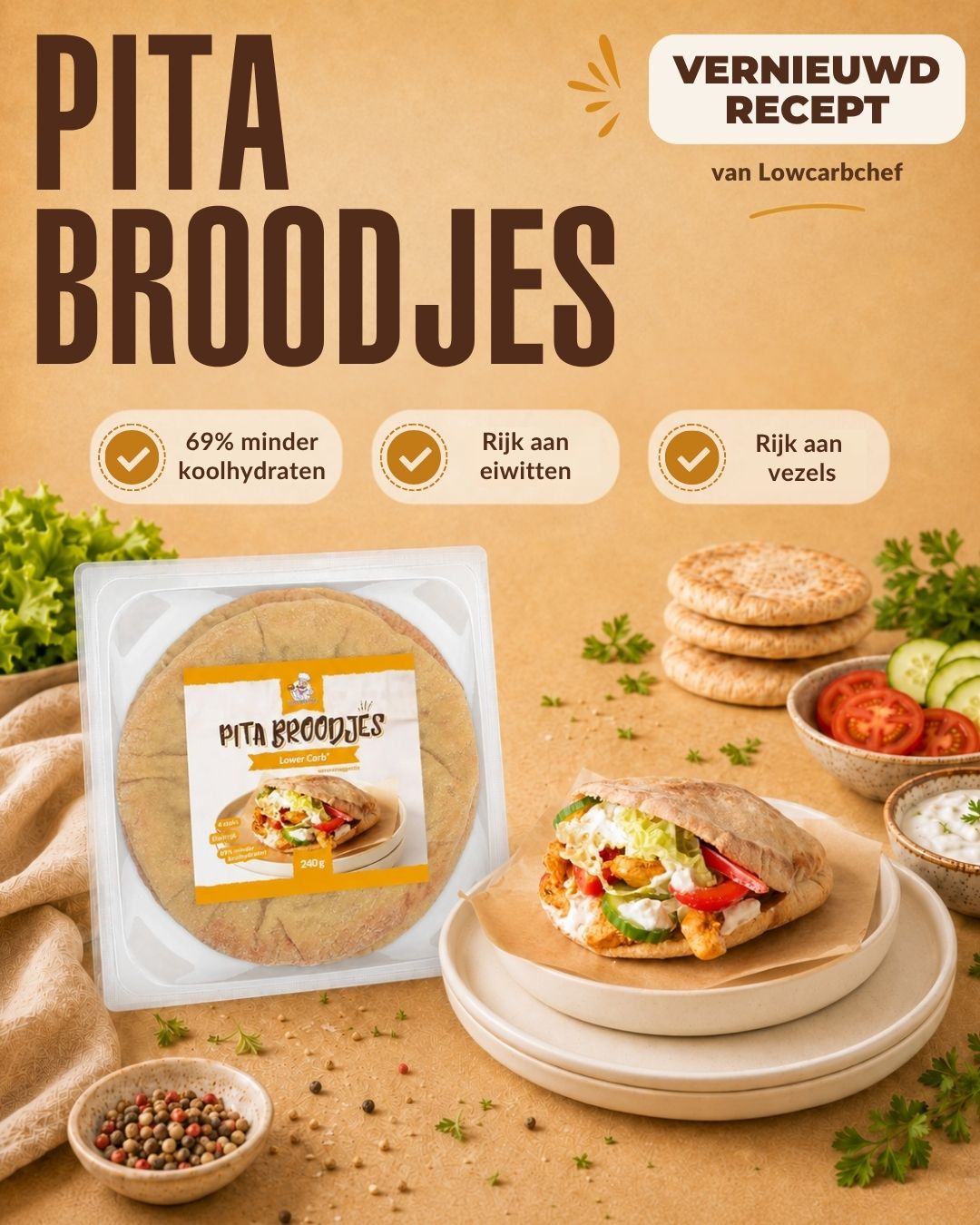 Koolhydraatarme pitabroodjes