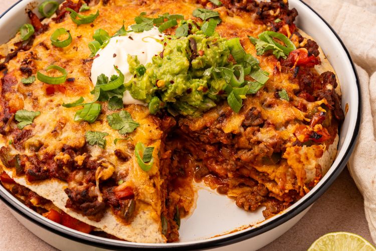 Koolhydraatarme Mexicaanse lasagne