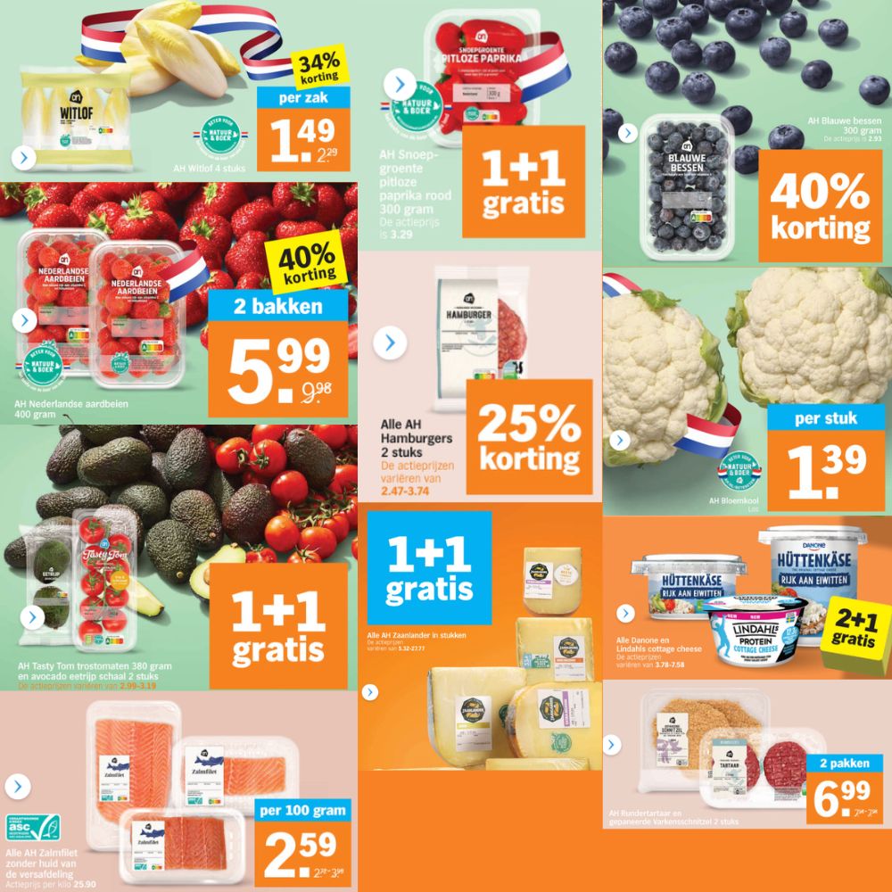 Koolhydraatarme producten in de aambieding bij Albert Heijn in week 26
