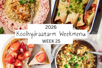 4 voorbeeldmaaltijden uit weekmenu 25 van Lowcarbchef