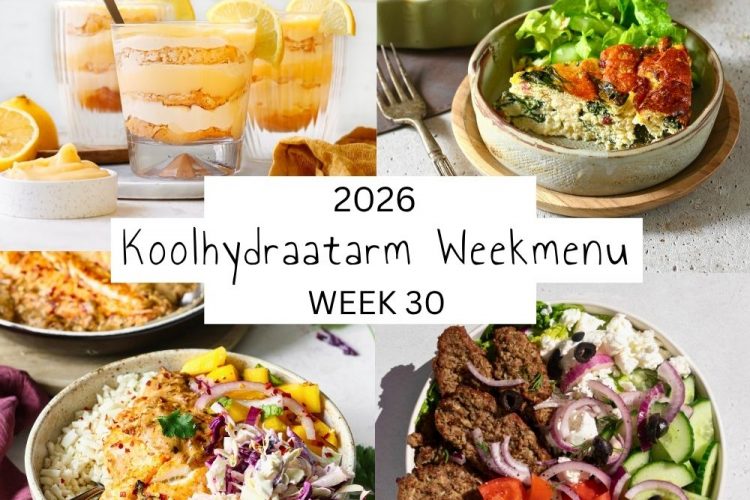 Koolhydraatarm weekmenu week 30 – 2026