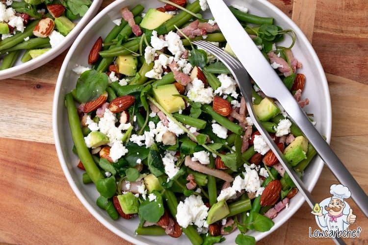 Maaltijdsalade met sperziebonen en feta