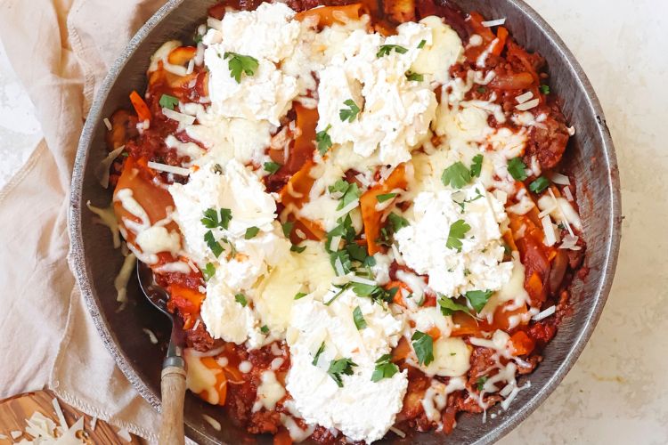 Panlasagne met bolognesesaus