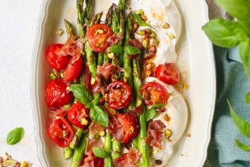 Burrata met groene asperges