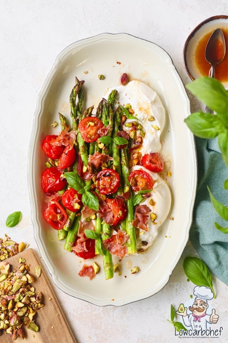 Burrata met groene asperges