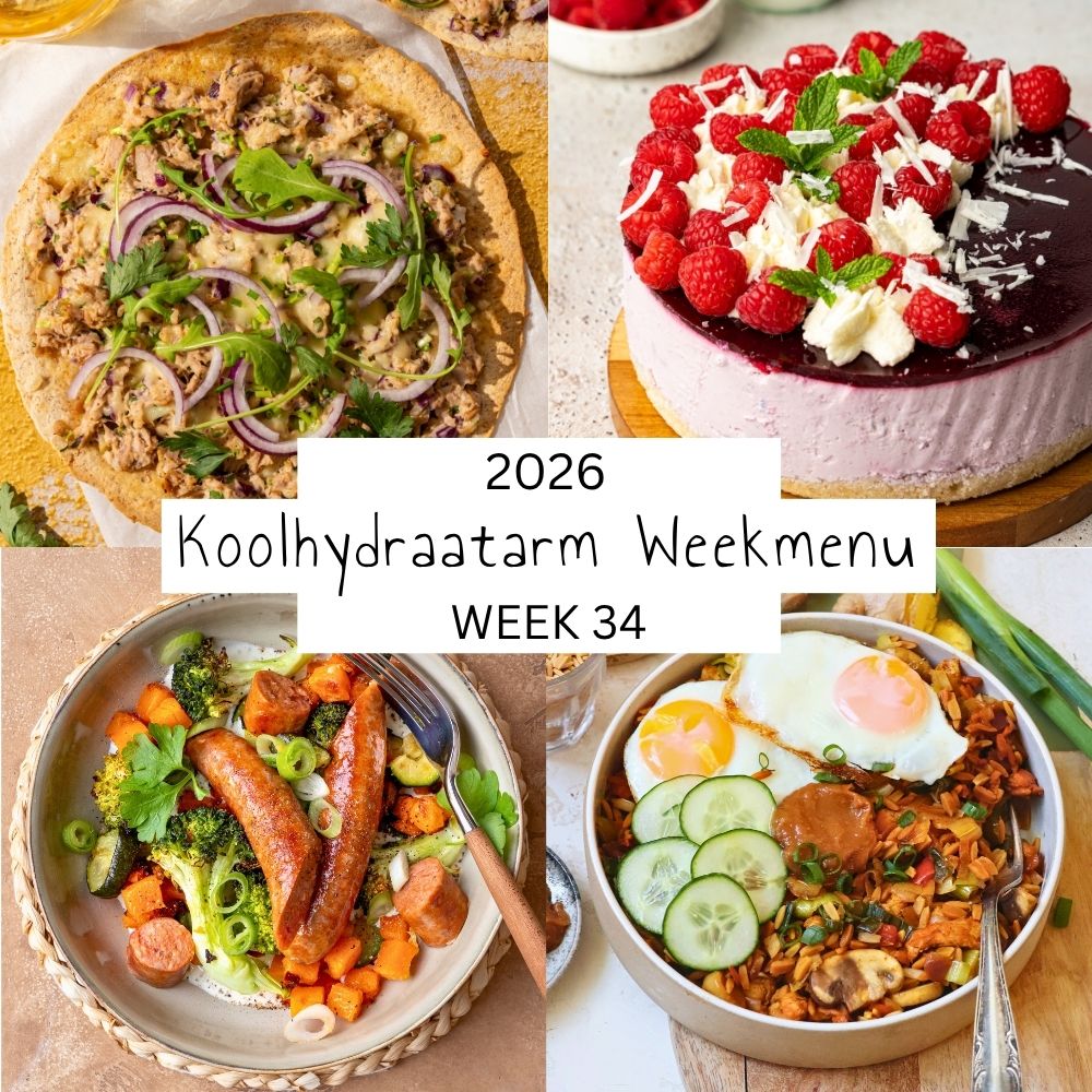 Koolhydraatarm weekmenu week 34