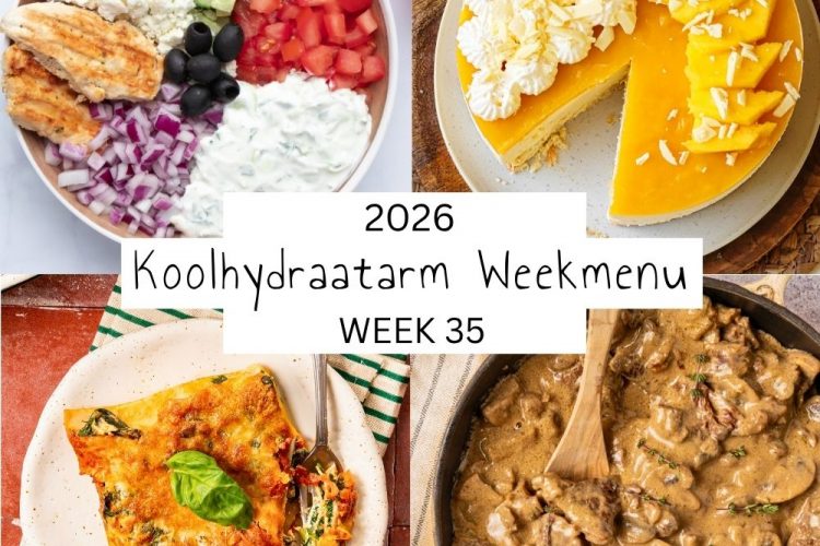 Koolhydraatarm weekmenu week 35 – 2026