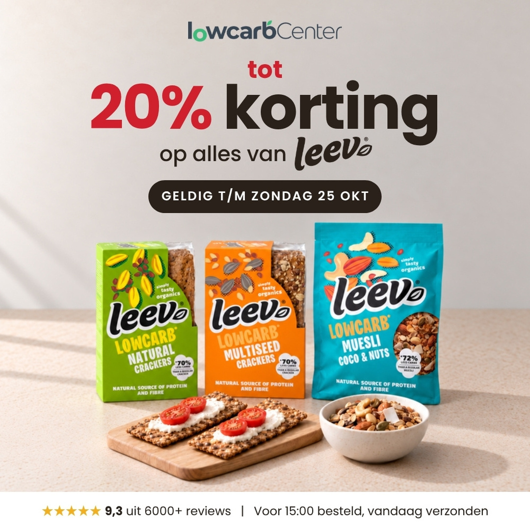 tot 20% korting op alles van Leev
