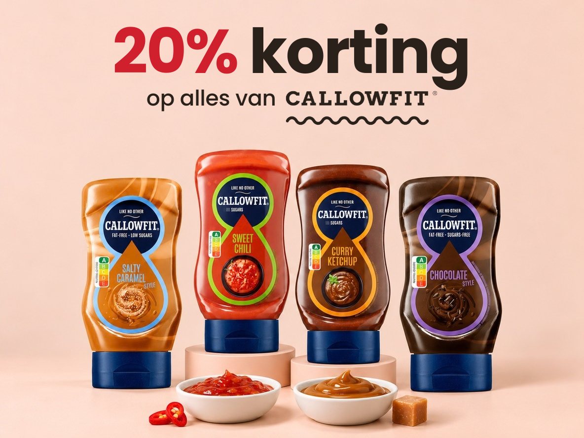 Calorievrije sauzen van Callowfit in de korting.