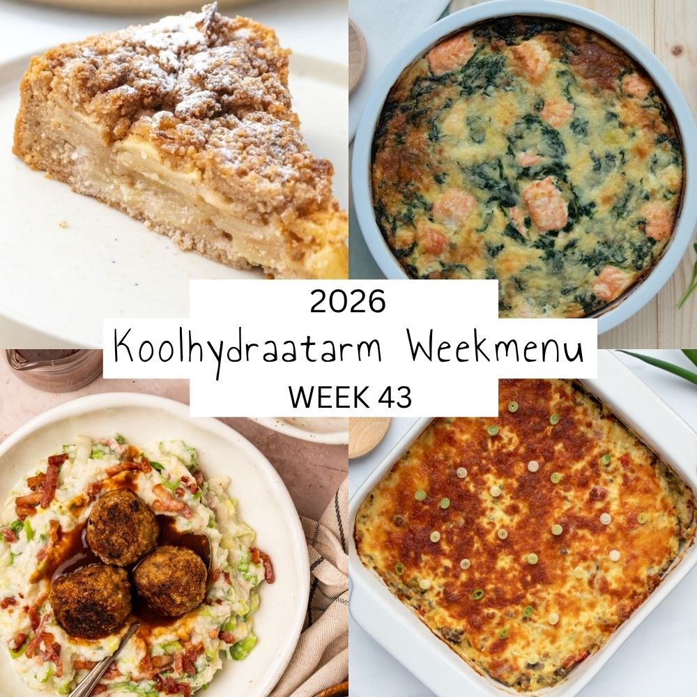 Koolhydraatarm weekmenu week 43 2026