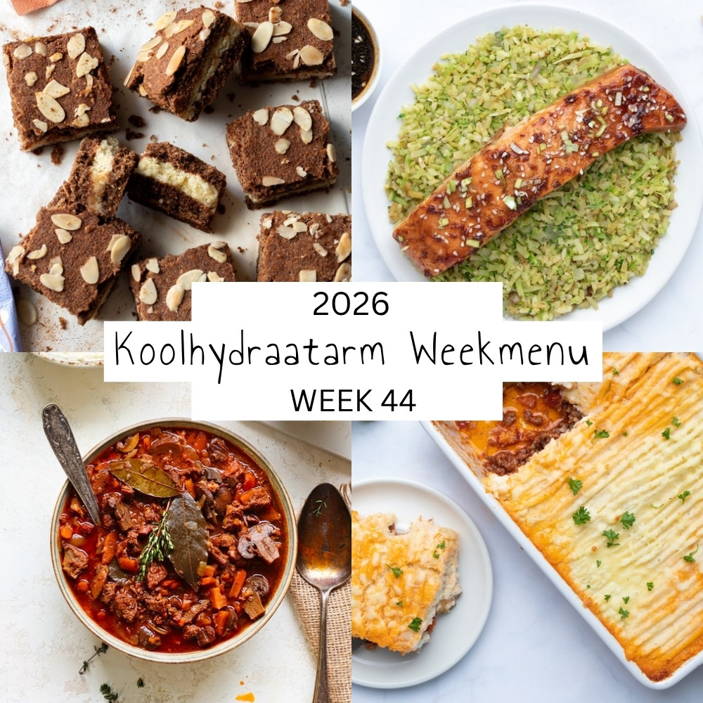 Koolhydraatarm weekmenu week 44 2026